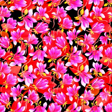 Manolya çiçekli sulu boya deseni. Herhangi bir amaç için güzel çiçek deseni. Bahar ya da yaz romantik geçmişi.