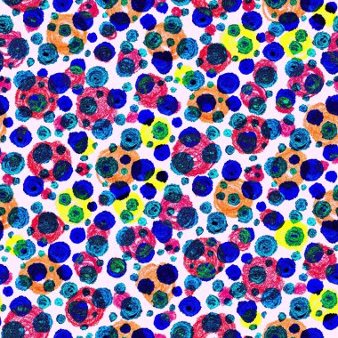 Renkli, soyut geometrik elementlerle yaratıcı, kusursuz desen. El yapımı doku. Grafik olarak soyut bir arkaplan. Çağdaş sanat. Moda modern tarzı.