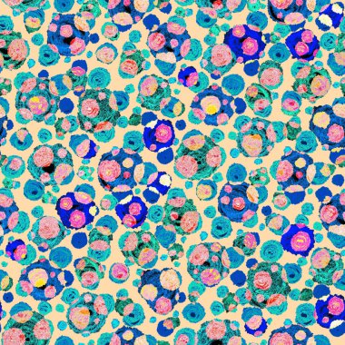 Renkli, soyut geometrik elementlerle yaratıcı, kusursuz desen. El yapımı doku. Grafik olarak soyut bir arkaplan. Çağdaş sanat. Moda modern tarzı.