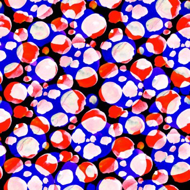 Suluboya, soyut, kusursuz desen. Parlak el yapımı elementlerle yaratıcı doku. Soyut renkli yazdırma.