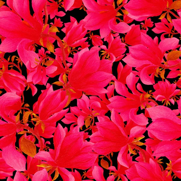 有木兰花的水彩画 漂亮的花纹 任何目的 春夏浪漫的背景 — 图库照片