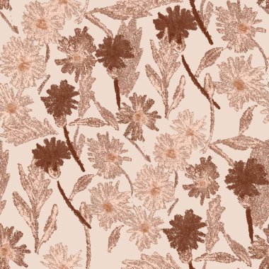 Balmumu pastel boyalarla çizilmiş soyut çiçekleri olan yaratıcı, pürüzsüz desen. Parlak renkli çiçek deseni.