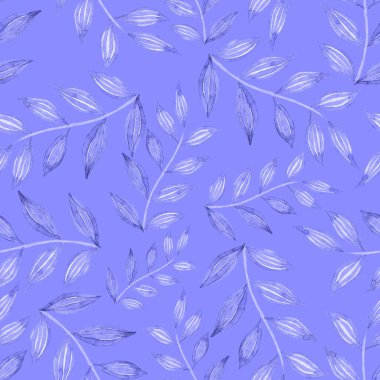 Vintage yapraklı suluboya desenli. Dekoratif tasarım için renkli yaprakları olan güzel bir botanik baskısı. Parlak bahar ya da yaz arkaplanı. Klasik düğün dekoru. Tekstil tasarımı.