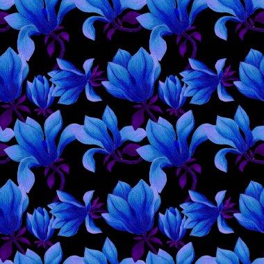 Manolya çiçekli sulu boya deseni. Herhangi bir amaç için güzel çiçek deseni. Bahar ya da yaz romantik geçmişi.