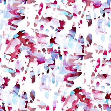 Suluboya, soyut, kusursuz desen. Parlak el yapımı elementlerle yaratıcı doku. Soyut renkli yazdırma.