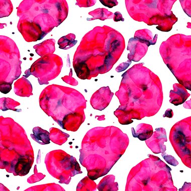 Suluboya, soyut, kusursuz desen. Parlak el yapımı elementlerle yaratıcı doku. Soyut renkli yazdırma.