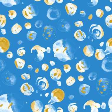 Suluboya, soyut, kusursuz desen. Parlak el yapımı elementlerle yaratıcı doku. Soyut renkli yazdırma.