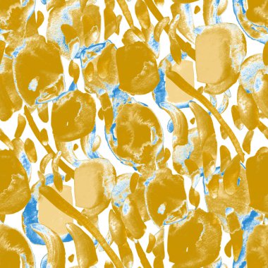 Suluboya, soyut, kusursuz desen. Parlak el yapımı elementlerle yaratıcı doku. Soyut renkli yazdırma.