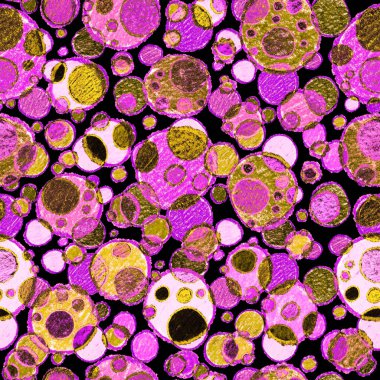 Renkli, soyut geometrik elementlerle yaratıcı, kusursuz desen. El yapımı doku. Grafik olarak soyut bir arkaplan. Çağdaş sanat. Moda modern tarzı.