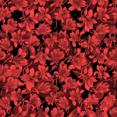 Manolya çiçekli sulu boya deseni. Herhangi bir amaç için güzel çiçek deseni. Bahar ya da yaz romantik geçmişi.