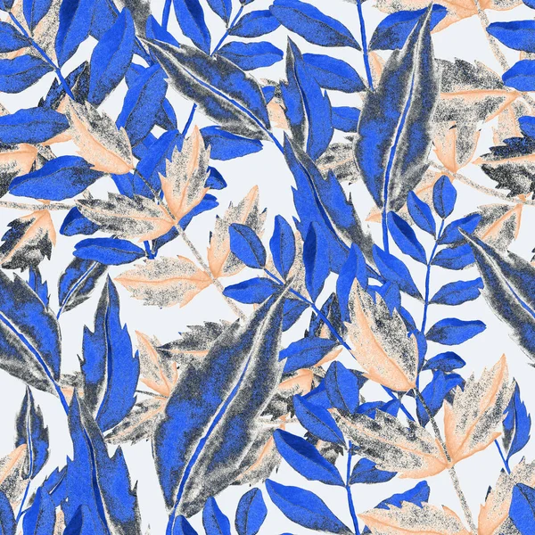 Aquarel Naadloos Patroon Met Vintage Bladeren Mooie Botanische Print Met — Stockfoto