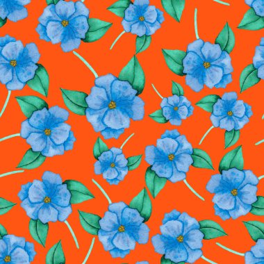 Çiçeklerle suluboya kusursuz desen. Klasik çiçek desenleri. Çiçeksiz desen. Botanik sanatı. Çiçek botanik koleksiyonu. Çiçek seti. Suluboya botanik tasarımı.