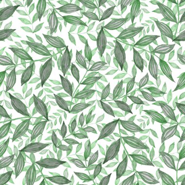 Vintage yapraklı suluboya desenli. Dekoratif tasarım için renkli yaprakları olan güzel bir botanik baskısı. Parlak bahar ya da yaz arkaplanı. Klasik düğün dekoru. Tekstil tasarımı.