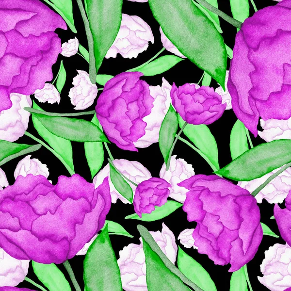 Çiçeklerle suluboya kusursuz desen. Klasik çiçek desenleri. Çiçeksiz desen. Botanik sanatı. Çiçek botanik koleksiyonu. Çiçek seti. Suluboya botanik tasarımı.