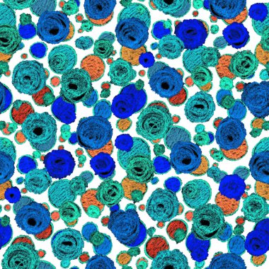 Renkli, soyut geometrik elementlerle yaratıcı, kusursuz desen. El yapımı doku. Grafik olarak soyut bir arkaplan. Çağdaş sanat. Moda modern tarzı.