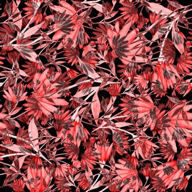 Çiçeklerle suluboya kusursuz desen. Klasik çiçek desenleri. Çiçeksiz desen. Botanik sanatı. Çiçek botanik koleksiyonu. Çiçek seti. Suluboya botanik tasarımı.