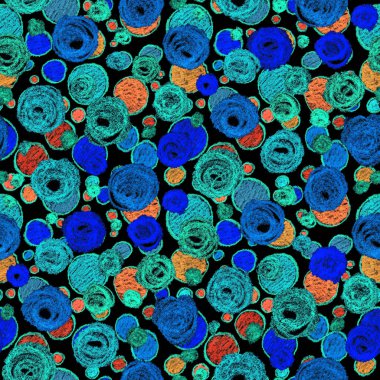 Renkli, soyut geometrik elementlerle yaratıcı, kusursuz desen. El yapımı doku. Grafik olarak soyut bir arkaplan. Çağdaş sanat. Moda modern tarzı.