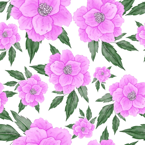 Watercolor Seamless Pattern Flowers Vintage Floral Pattern Flower Seamless Pattern — Stock Photo, Image