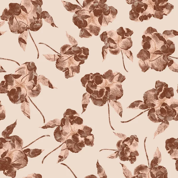 Aquarelle Motif Sans Couture Avec Des Fleurs Modèle Floral Vintage — Photo