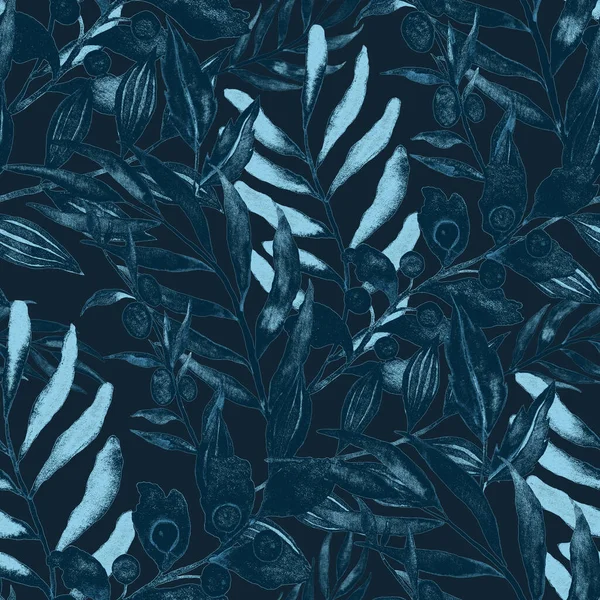 Vintage yapraklı suluboya desenli. Dekoratif tasarım için renkli yaprakları olan güzel bir botanik baskısı. Parlak bahar ya da yaz arkaplanı. Klasik düğün dekoru. Tekstil tasarımı.