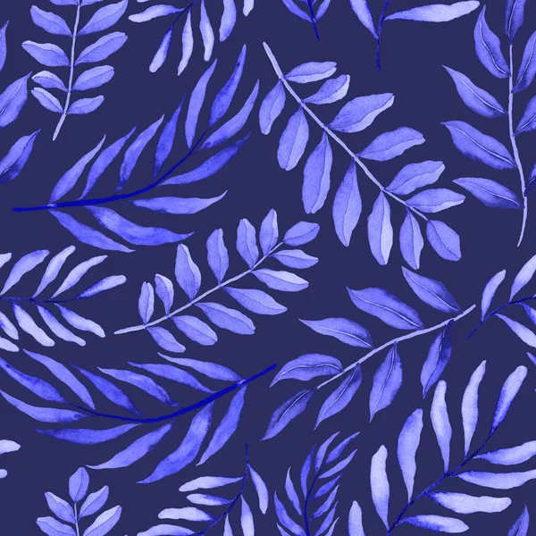 Vintage yapraklı suluboya desenli. Dekoratif tasarım için renkli yaprakları olan güzel bir botanik baskısı. Parlak bahar ya da yaz arkaplanı. Klasik düğün dekoru. Tekstil tasarımı.