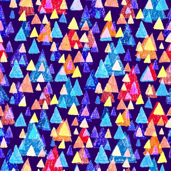 Creative Seamless Pattern Colorful Abstract Geometrical Elements Hand Drawn Texture — Stock Photo, Image