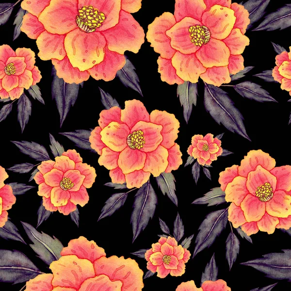 Patrón Sin Costura Acuarela Con Flores Patrón Floral Vintage Patrón —  Fotos de Stock