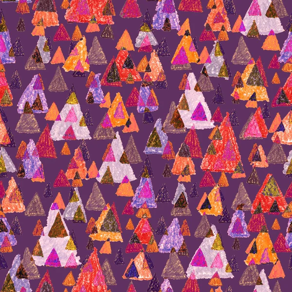 Creative Seamless Pattern Colorful Abstract Geometrical Elements Hand Drawn Texture — Stock Photo, Image