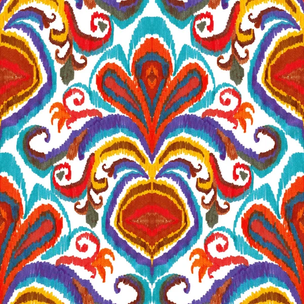 Patrón Ikat Colorido Estilo Vintage Fondo Étnico Elegante Arte Oriental —  Fotos de Stock