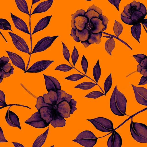 Patrón Sin Costura Acuarela Con Flores Patrón Floral Vintage Patrón —  Fotos de Stock