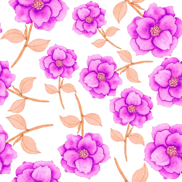 Watercolor Seamless Pattern Flowers Vintage Floral Pattern Flower Seamless Pattern — Stock Photo, Image