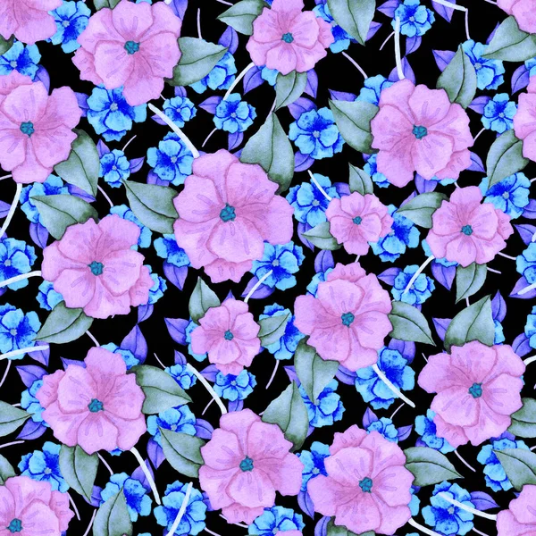 Aquarelle Motif Sans Couture Avec Des Fleurs Modèle Floral Vintage — Photo