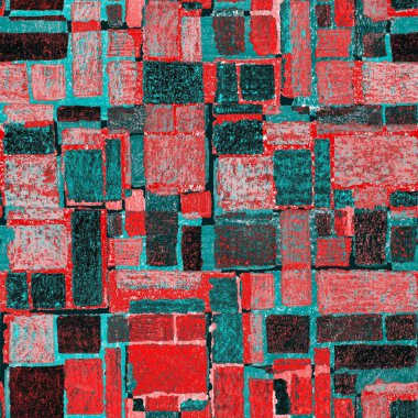 Renkli, soyut geometrik elementlerle yaratıcı, kusursuz desen. El yapımı doku. Grafik olarak soyut bir arkaplan. Çağdaş sanat. Moda modern tarzı.
