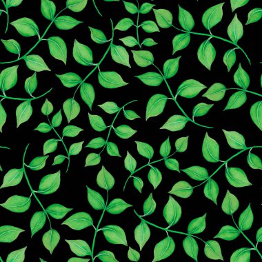 Vintage yapraklı suluboya desenli. Dekoratif tasarım için renkli yaprakları olan güzel bir botanik baskısı. Parlak bahar ya da yaz arkaplanı. Klasik düğün dekoru. Tekstil tasarımı.