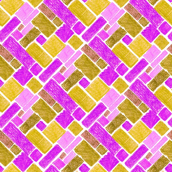 Kreativ Sömlös Mönster Med Färgglada Abstrakta Geometriska Element Handritad Textur — Stockfoto