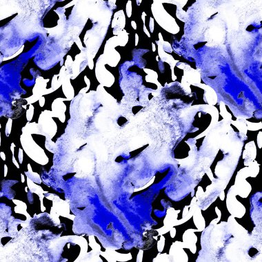 Suluboya, soyut, kusursuz desen. Parlak el yapımı elementlerle yaratıcı doku. Soyut renkli yazdırma.