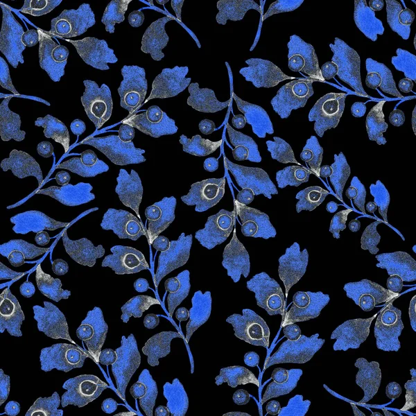 Akvarell Zökkenőmentes Minta Vintage Levelekkel Gyönyörű Botanikai Nyomat Színes Lombozattal — Stock Fotó