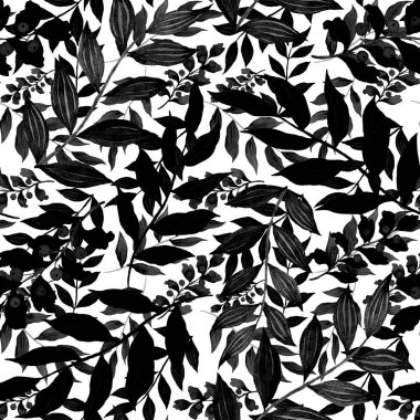 Vintage yapraklı suluboya desenli. Dekoratif tasarım için renkli yaprakları olan güzel bir botanik baskısı. Parlak bahar ya da yaz arkaplanı. Klasik düğün dekoru. Tekstil tasarımı.