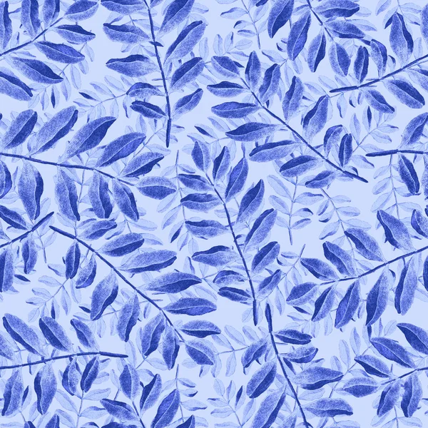 Aquarell Nahtloses Muster Mit Vintage Blättern Schöner Botanischer Druck Mit — Stockfoto