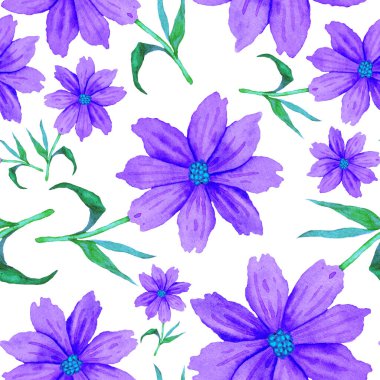 Çiçeklerle suluboya kusursuz desen. Klasik çiçek desenleri. Çiçeksiz desen. Botanik sanatı. Çiçek botanik koleksiyonu. Çiçek seti. Suluboya botanik tasarımı.