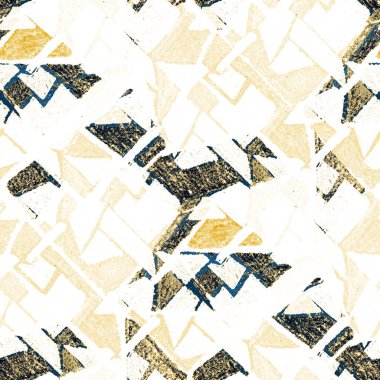 Renkli, soyut geometrik elementlerle yaratıcı, kusursuz desen. El yapımı doku. Grafik olarak soyut bir arkaplan. Çağdaş sanat. Moda modern tarzı.
