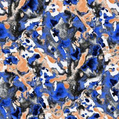 Suluboya, soyut, kusursuz desen. Parlak el yapımı elementlerle yaratıcı doku. Soyut renkli yazdırma.