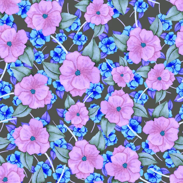 Aquarelle Motif Sans Couture Avec Des Fleurs Modèle Floral Vintage — Photo