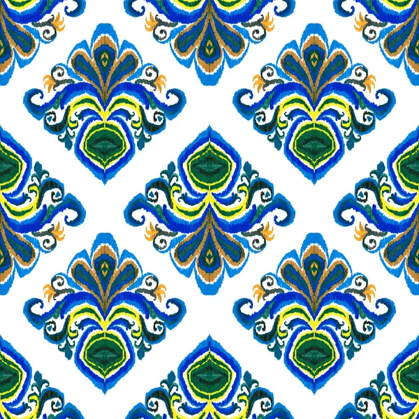 Patrón Ikat Colorido Estilo Vintage Fondo Étnico Elegante Arte Oriental —  Fotos de Stock