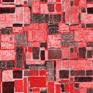 Renkli, soyut geometrik elementlerle yaratıcı, kusursuz desen. El yapımı doku. Grafik olarak soyut bir arkaplan. Çağdaş sanat. Moda modern tarzı.