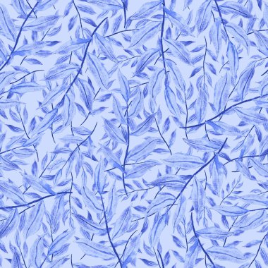 Vintage yapraklı suluboya desenli. Dekoratif tasarım için renkli yaprakları olan güzel bir botanik baskısı. Parlak bahar ya da yaz arkaplanı. Klasik düğün dekoru. Tekstil tasarımı.