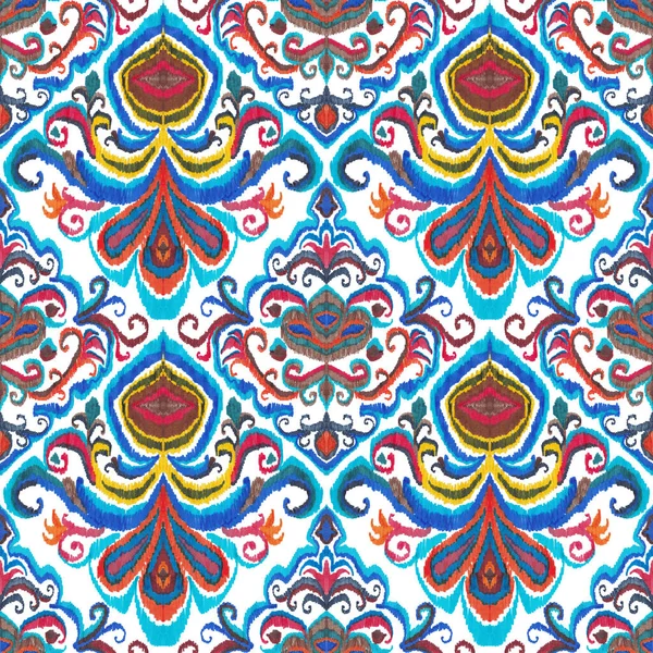 Patrón Ikat Colorido Estilo Vintage Fondo Étnico Elegante Arte Oriental — Foto de Stock