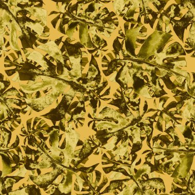 Renkli ve soyut tropikal yapraklı suluboya desenli. Egzotik bitkilerle dolu parlak yaz baskısı. Yaratıcı trend botanik tekstil tasarımı.