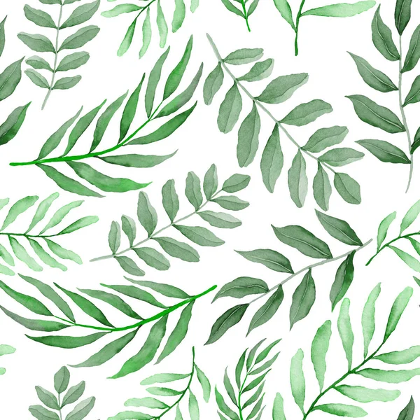 Watercolor Seamless Pattern Vintage Leaves Beautiful Botanical Print Colorful Foliage — Stock Photo, Image