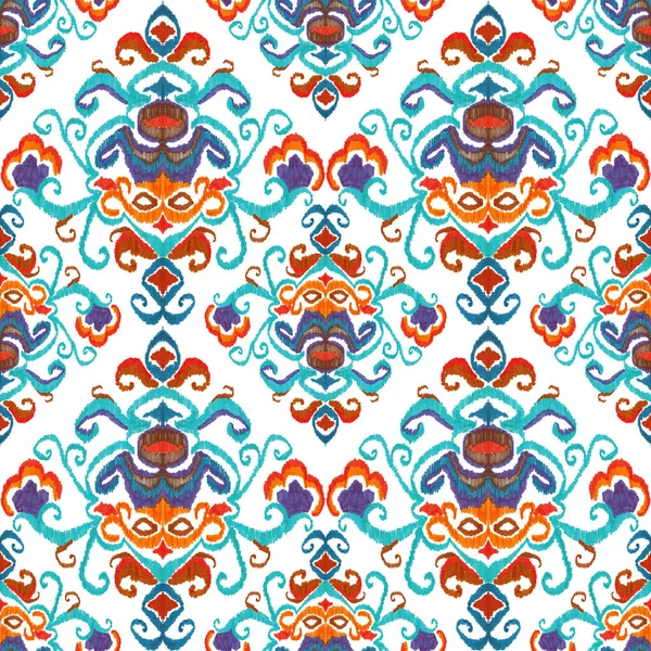 Patrón Ikat Colorido Estilo Vintage Fondo Étnico Elegante Arte Oriental —  Fotos de Stock